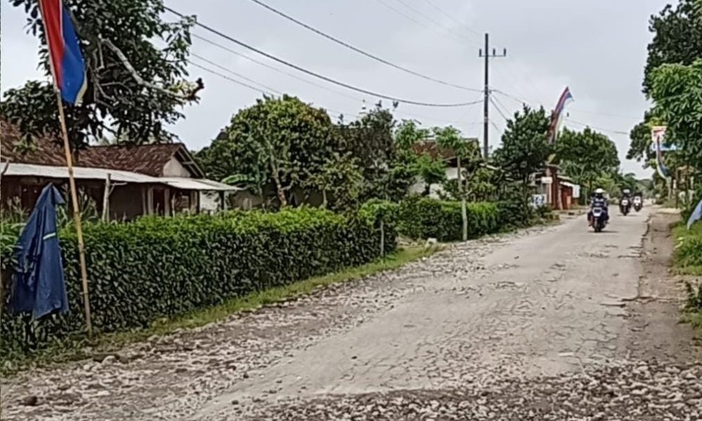 Salah satu ruas jalan di kecamatan Wates, kabupaten Blitar, (dok/Jef)